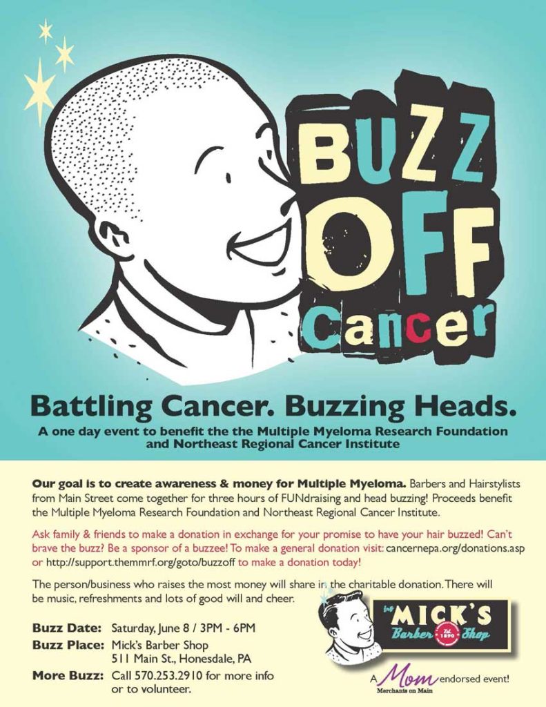 Mick's Barber Shop in Honesdale to Host "Buzz Off Cancer"