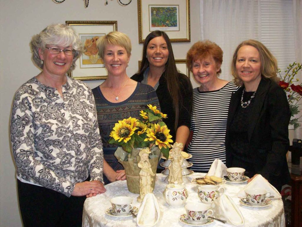Pictured are members of the Pink Tea Planning Committee, from left to right: Patricia Lawless, Northeast Regional Cancer Institute; Denise Fried, Nicole Farber, Marjorie Hoffman and Dawn Brady, all from the Center for Cancer Wellness, Candy’s Place.