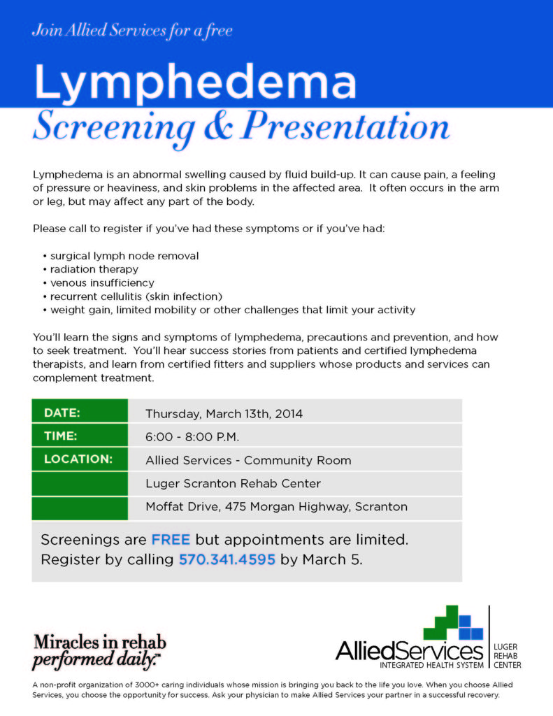 Lymphedema Screening Flyer