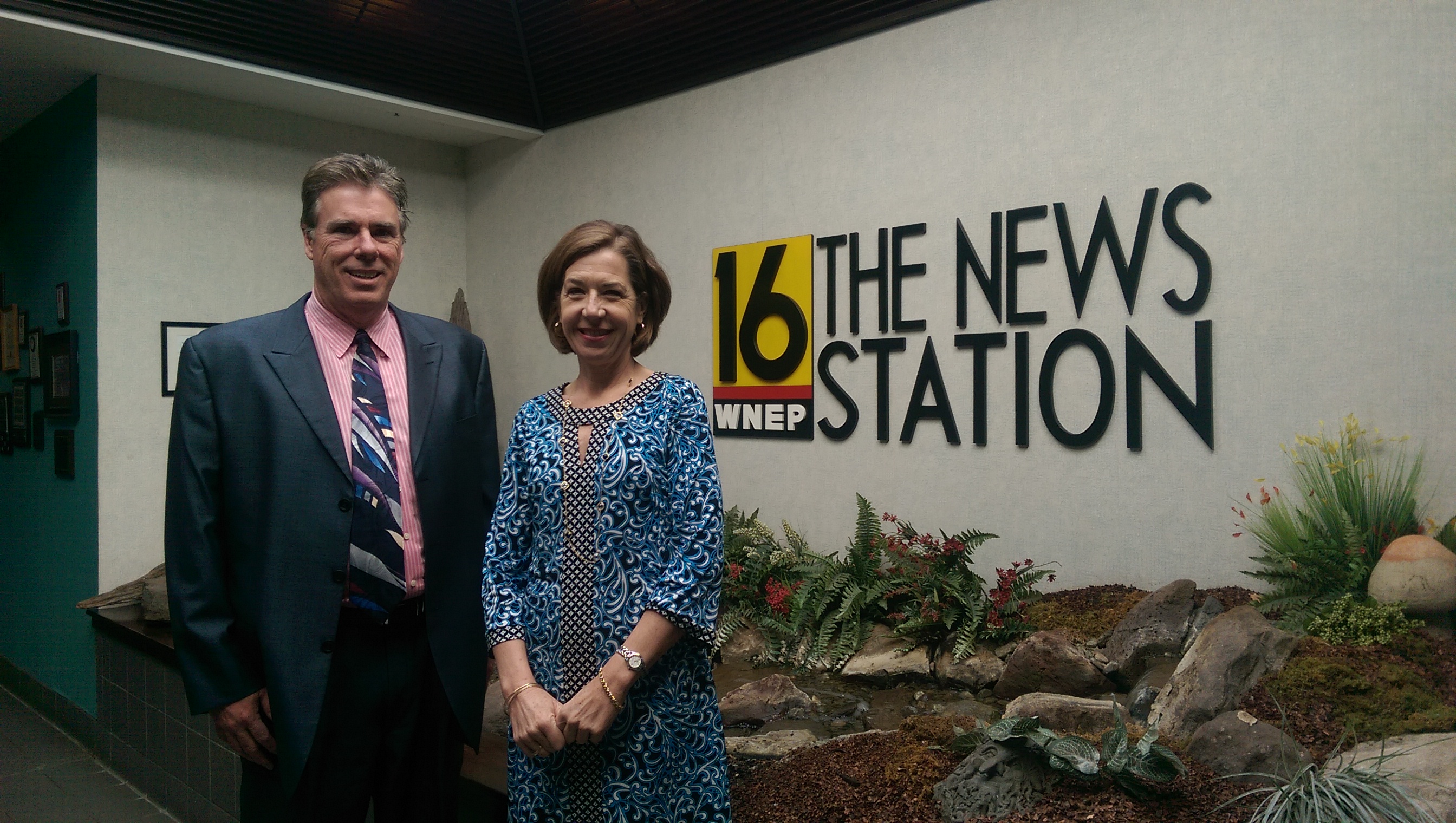 From left to right: Chuck Morgan, WNEP General Manager and Karen Saunders, Northeast Regional Cancer Institute President.